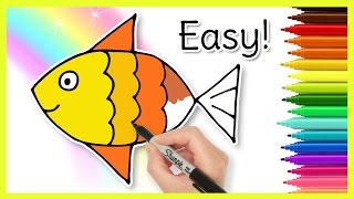 How to Draw a FISH Easy Drawings for Kids [upl. by Ahsima41]