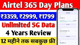 Airtel 1 year plan 2024  Airtel 365 days plan  Airtel 5g unlimited data  airtel 5g recharge plans [upl. by Attenwahs]