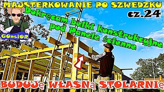 BUDUJĘ WŁASNĄ STOLARNIĘ  cz24 Dokręcam belki konstrukcyjne pod panele ścienne  Na wesoło [upl. by Mani]