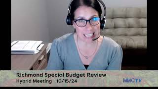 Richmond Special Budget Review Selectboard 10152024 [upl. by Htebiram797]