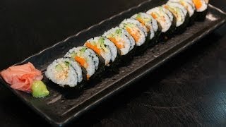 Shrimp tempura sushi roll recipe  طريقة عمل السوشي بالجمبري [upl. by Sidoney308]