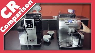 DeLonghi Magnifica S Cappuccino Smart vs Saeco Intelia Deluxe Cappuccino  CR Comparison [upl. by Nilyac]