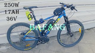 Bafang 250w 17Ah mid drive motor range test [upl. by Arodnap]