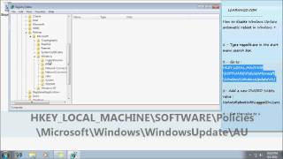 Windows Update  Disable Windows Update automatic reboot in Windows 7  LearnNGocom [upl. by Ydnac]