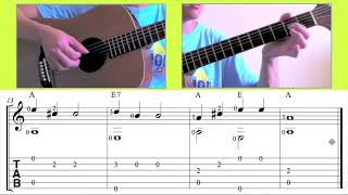 Lightly Row  German Easy Guitar Level Beginner Notation  TAB [upl. by Tabitha171]