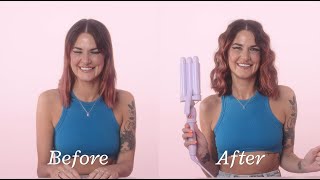 MERMADE HAIR 22MM CUTIE PRO WAVER TUTORIAL  HOW TO CREATE WAVES ON MIDLENGTH HAIR [upl. by Pickford]