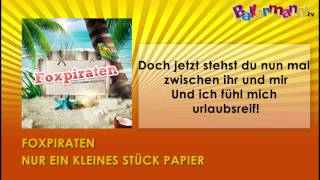 Foxpiraten  Nur ein kleines Stück Papier  BALLERMANNTV KARAOKE [upl. by Melva120]