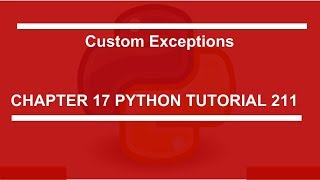 Custom Exception  Python tutorial 211 [upl. by Holna]