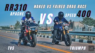 Tvs Apache RR310 Vs Triumph Speed 400 Long Race Shocking Results  Which is faster [upl. by Stefan]