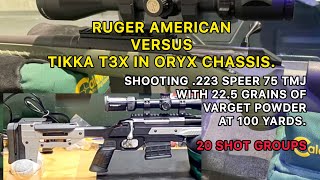 Ruger American 223 vs Tikka T3X 223 in MDT Oryx Chassis [upl. by Armillas]