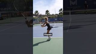 One easy tip to instantly improve your backhand 🆙 tennistips backhand tennis [upl. by Ynatil]