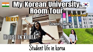 My Korean University Room tour l Dormitory Tour l Student life in Korea l Shared Room Rent l Student [upl. by Lannie18]