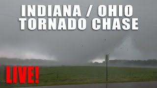 LIVE TORNADO Chase in Indiana  Ohio  Moderate Risk of Storms [upl. by Neenej493]