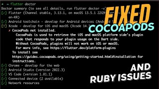 COCOAPODS Installation Problems FIXED  IOS  MAC  XCODE  Flutter  Development  Latest 2024 [upl. by Camm]