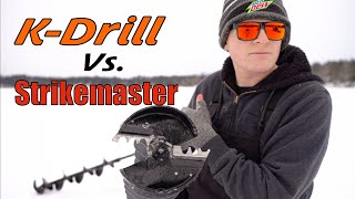 K Drill vs Strikemaster Ice Auger [upl. by Anawqahs]