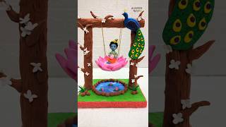 Diy Krishna janmashtami Special jhula Making With Clay 🎉💕🎊 jai Shree Krishna 🙏🙏 Krishna ji jhula🥰💕 [upl. by Yelad]