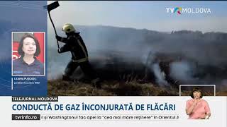 Conductă de gaz afectată de un incendiu de vegetație [upl. by Reffinnej]