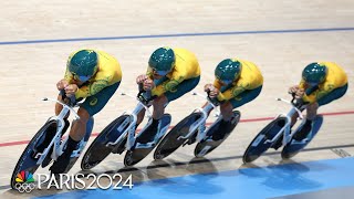 Australia speeds to cycling track team sprint bronze medal  Paris Olympics  NBC Sports [upl. by Mahala]