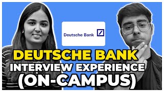 🤯She cracked Deutsche Bank Oncampus Internship and PPO  College Placements  Software Engineers [upl. by Eissahc]