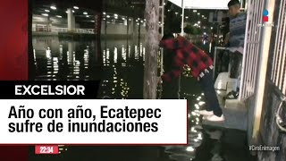 Fuerte lluvia ocasiona inundaciones en Ecatepec [upl. by Coniah961]