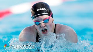 Reigning gold medalist Lydia Jacoby dominates women’s 100m breaststroke in San Antonio  NBC Sports [upl. by Margit231]