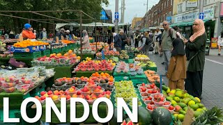 🇬🇧 LONDON STREET FOOD WALTHAMSTOW MARKET EAST LONDON WALK VIBRANT COMMUNITY 4K HDR [upl. by Netsriik]