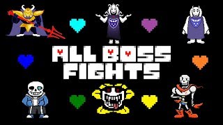 Undertale  All Boss Fights Colored Sprites Mod [upl. by Dusty]