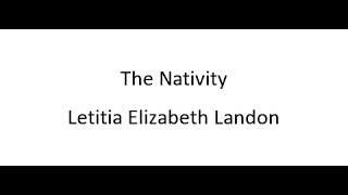 The Nativity  Letitia Elizabeth Landon [upl. by Yud]