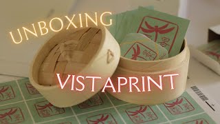 Unboxing Vista Print for Small Business  Stickers Cards Tags [upl. by Schofield]