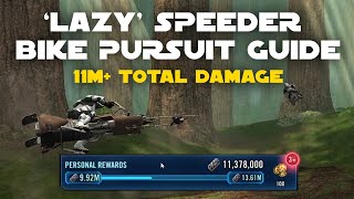 Lazy Speeder Bike Pursuit Raid Guide  11M Total Damage mostly on AUTO and no mod swapping  SWGOH [upl. by Notrub492]