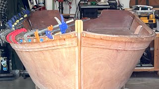 13 Peeler Skiff Build  Installing 5 layer gunwales timelapse video [upl. by Nnairrehs]