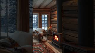 Snowstorm Calm Cozy Warmth by the Fire as the Blizzard Roars Outside snow winter asmr shorts [upl. by Serene758]