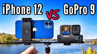 iPhone 12 VS GoPro Hero 9 Black Camera Comparison [upl. by Brunella]