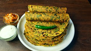 एकदम सॉफ्ट और नरम मेथी थेपला बनाने की परफेक्ट विधि। Methi Thepla Recipe for Travel। recipe food [upl. by Notxap409]