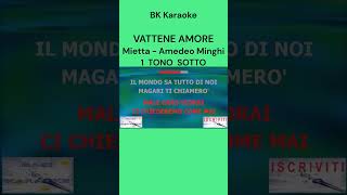 VATTENE AMORE Mietta  Amedeo Minghi Karaoke 1 TONO SOTTO [upl. by Figueroa]