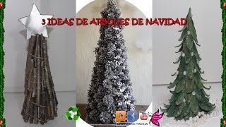 3 ARBOLES DE NAVIDAD Ideas faciles de como hacer Diy [upl. by Ronnholm]