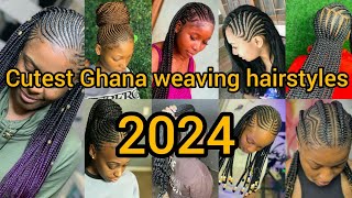 Cutest Ghana weaving hairstyles for black ladies  Braids Hairstyles  Cornrows hairstyles [upl. by Hey]