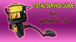 How to FULL service  Penn Spinfisher VI 7500 Spinning Reel  Fishing reel repair [upl. by Saretta859]