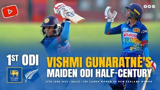 Vishmi Gunaratnes maiden ODI halfcentury [upl. by Urbain]