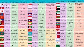 List of Asian Countries with Asian Languages Asian Flags and Nationalities [upl. by Ravel637]