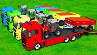 TRANSPORTING RIGITRAC MINI TRACTORS LOADED WITH SORGHUM  Farming Simulator 22 [upl. by Zelde]