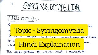 Syringomyelia  Definition  Etiology  Signs amp Symptoms  Diagnosis  Treatment [upl. by Sauers]