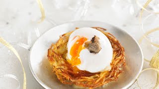 Recette  Rösti et œuf mollet à la truffe [upl. by Nosreme]