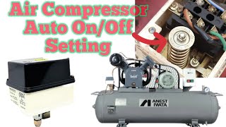 air compressor auto onoff setting  air switch auto cutoff  pressure setting sunilsingh [upl. by Anaitsirc682]