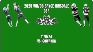 2025 WRDB Bryce Hinsdale  vs Gowanda 110924 [upl. by Ahsoj463]