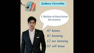 Sentence Correction grammarpracticetest englishtest shorts shortvideo [upl. by Adnovay]