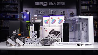 「BRO」4K PC BUILD NZXT H9 Flow Full White With 14900K恩杰NZXT H9 FLOW双侧透白色 pcbuild nzxt [upl. by Ambrosio]