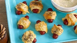 Pigs in a Blanket  Food Network [upl. by Ynaiffit641]