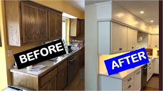 How to Paint Grainy Oak Cabinets and get a SMOOTH Finish [upl. by Bergman]