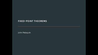 FixedPoint Theorems in Analysis Logic and Computer Science [upl. by Flavian]